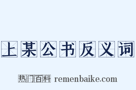 上某公书反义词是什么意思的图片